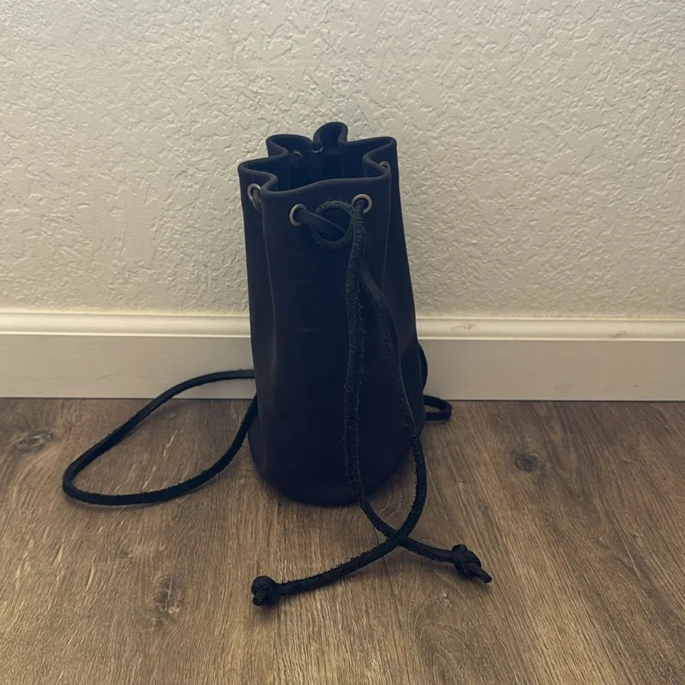 Italian leather bucket backpack/crossbody purse unique and one of a kind!